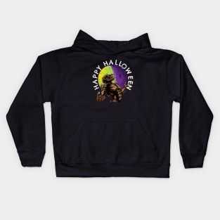 Happy Halloween Werewolf Howling in Full Moon Kids Hoodie